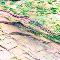 Colourful sedimentary rocks formed by the accumulation of sediments Ã¢â¬â natural rock layers backgrounds, patterns and textures - Royalty Free Stock Photo